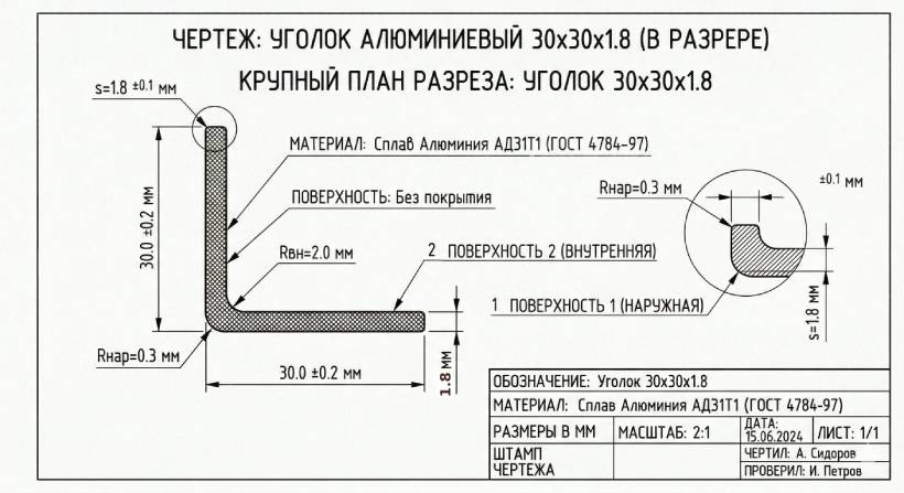 alyuminievyy ugolok 30x30x1 5